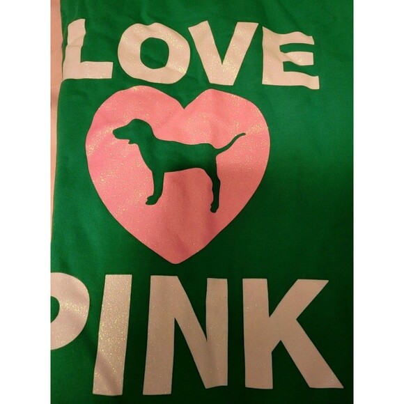 VS PINK CAMPUS PANTS JOGGERS BLING SHINE GREEN xxl - Picture 9 of 10